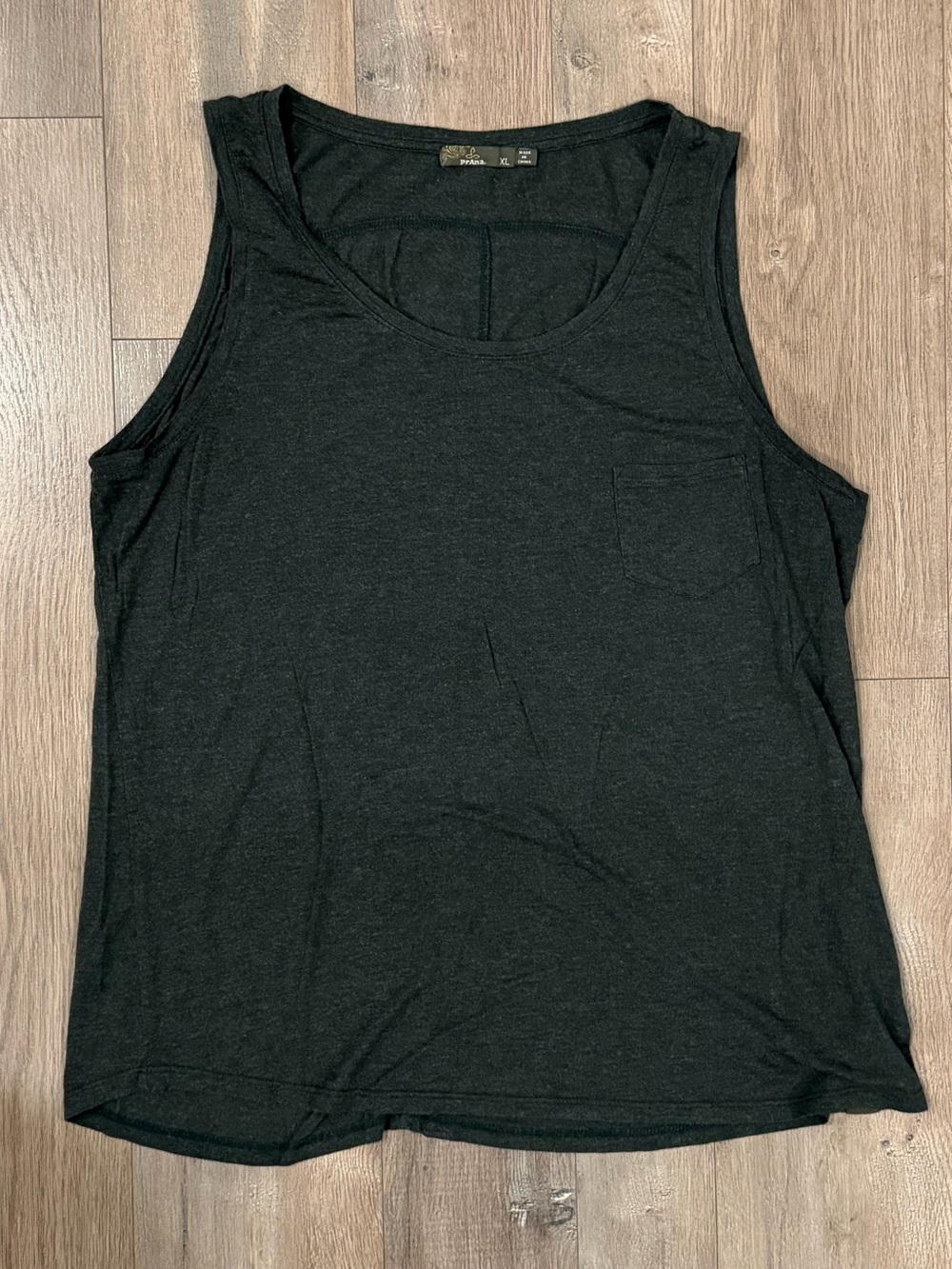 Prana Black Scoop Neck Tank with Pocket